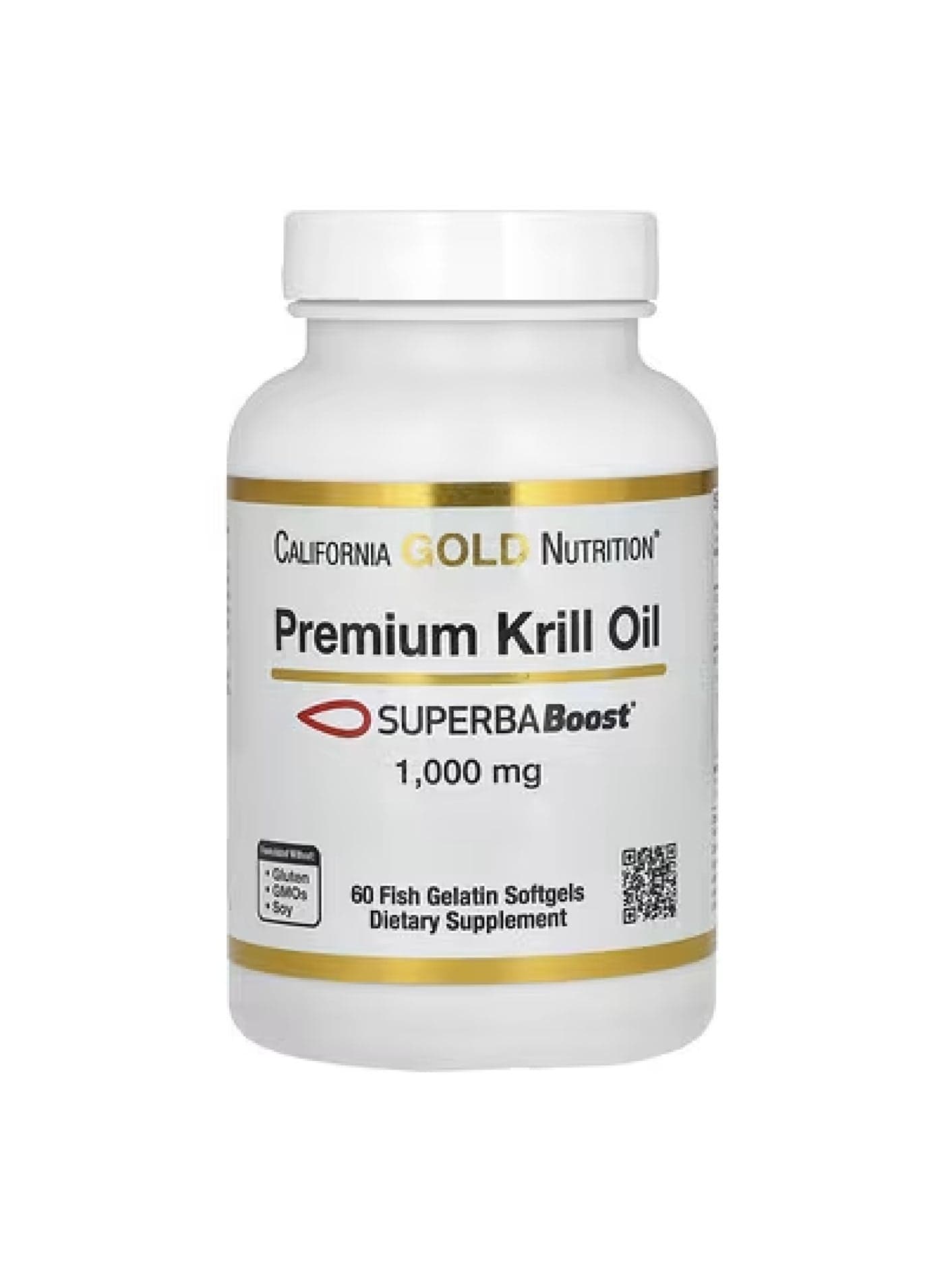 Premium Krill Oil with SUPERBABoost, 1,000 mg, 60 Fish Gelatin Softgels