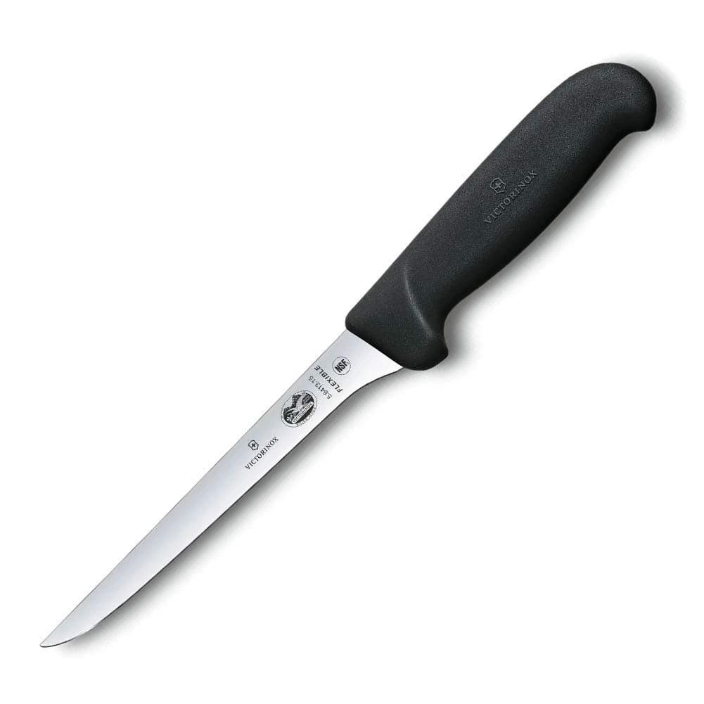 Victorinox Swiss Army Cutlery Fibrox Pro Boning Knife, Flexible Blade, 6-Inch, Black