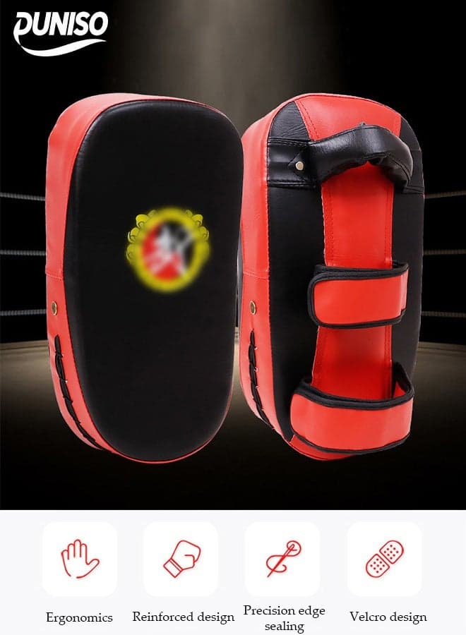 Muay Thai Target,Taekwondo Kick Pad,PU Leather Boxing Kick Punch Pad, MMA Karate Kick Pads Kickboxing Training Pads Martial Arts Punching Pads,Suitable for Boxing, Taekwondo, Karate, Muay Thai, MMA Training,Red/Black