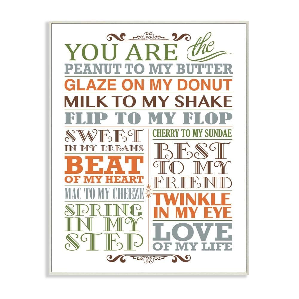 The Kids Room by Stupell You are Peanut to My Butter Typography Art Wall Plaque 11 x 05 x 15 Proudly Made in USA