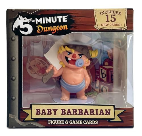 5Minute Dungeon Baby Barbarian Figurine and New Content Card Pack
