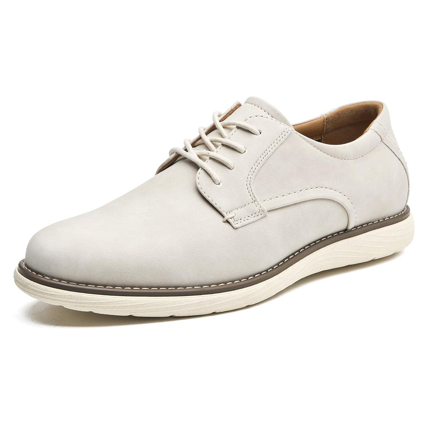 CLOWSE Mens Casual Dress Shoes Fashion Dress Sneakers Business Casual Shoes Comfortable Work Oxfords Office Walking Sneakers Beige 105