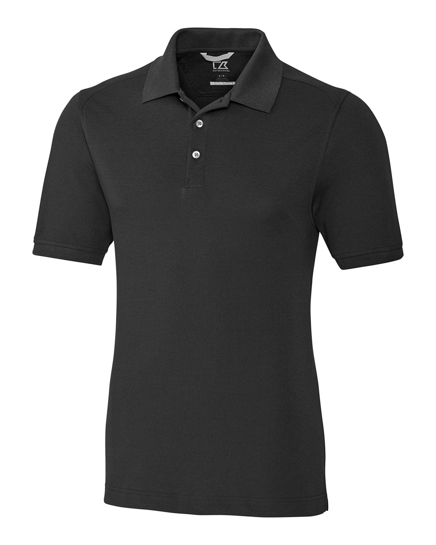 Cutter & Buck Men's 35+UPF, Short Sleeve Cotton+ Advantage Polo Shirt, Black, 3X-Large
