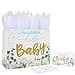 13 Large White Gift Bag Set with Greeting Card and Tissue Papers Gold Glitter Baby for Girls Birthday Party Womens Birthday Parties Baby Shower Baby Girl or Boy 13x52x102 1 Pcs