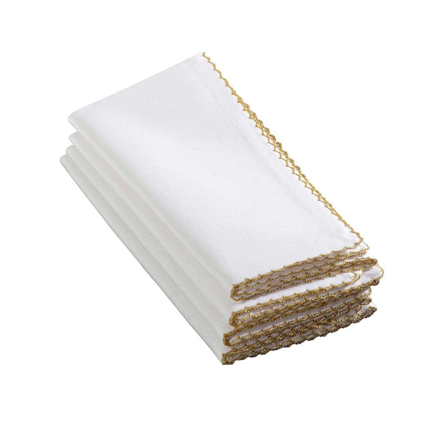 SARO LIFESTYLE 1442GL20S 1442 Recotting Collection Whip Stitched Design Dinner Napkins GoldSet of 4 Pcs 20 4 Pieces