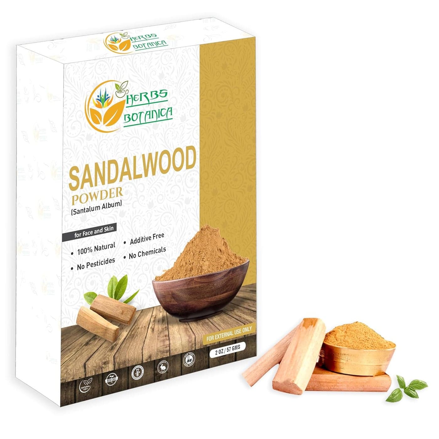 Herbs Botanica Chandan Sandalwood Powder Natural 2 oz For Skin Face Pack Face Mask Worship Tilak Auspicious Occasions 100 Natural Soothing Cleansing Wrinkles
