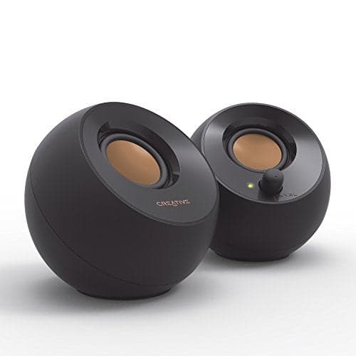 Creative Pebble USB Power Supply with Active Speaker 4.4 W Powerful Output 45 ° Upward Driver Heavy Bass Passive Drivers , blk