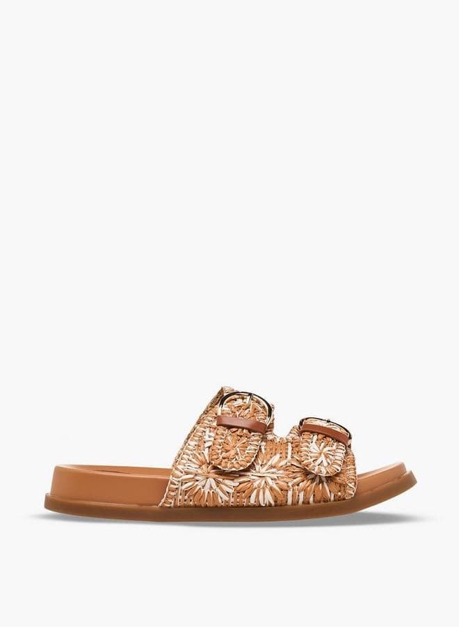 Women Woven Textured Slip-On Sandals — 37