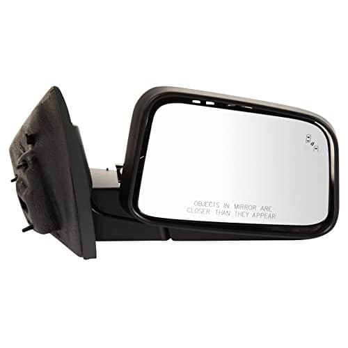 TRQ Passenger Side Mirror Power Heated Smooth Black Paint to Match Compatible with 2011 Ford Edge FO1321470