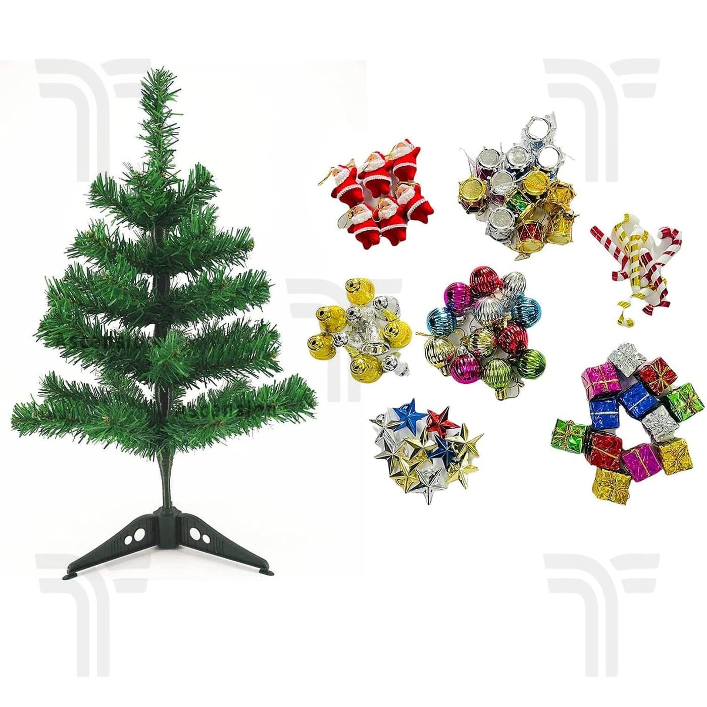 THEBRANDLO 2 Feet Tree with 45 Ornaments for Chirstmas Party Celebration
