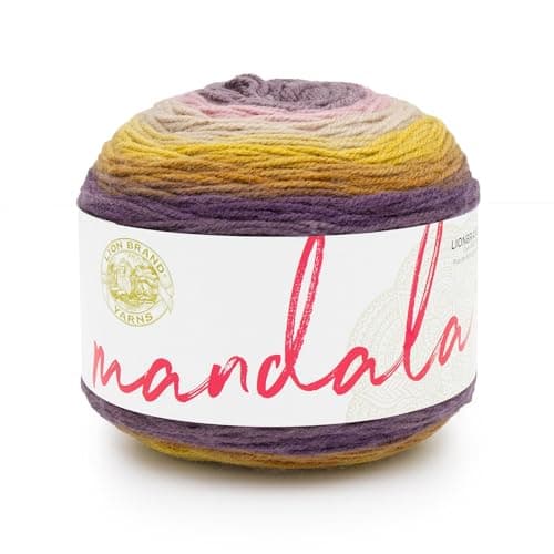 Lion Brand Yarn, Mandala DK Lightweight Yarn for Knitting, Crochet, and Crafts, Bowtruckle, 1 Pack, Self-Striping Acrylic Fiber for Baby Blankets, Multicolor Shawls and Variegated Cardigans
