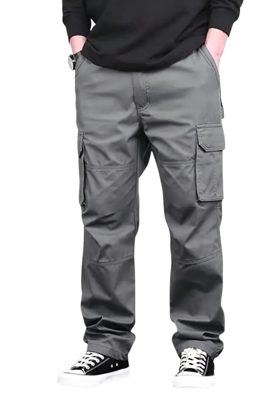 INKKR Men Cargo || Men Cargo Pants Cotton ||(Dgrey-XXL)