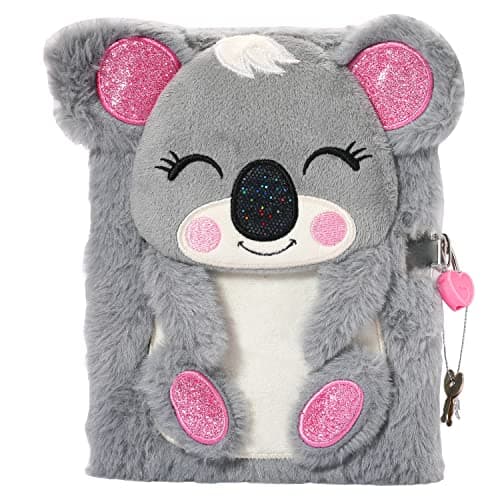 YOYTOO Koala Diary for Girls with Lock Plush Koala Toys Gift for Teen Girls Kids Koala Writing Journal Notebook Birthday Gifts for Little Girls Ages 5 6 7 8 9 1012 Year Old