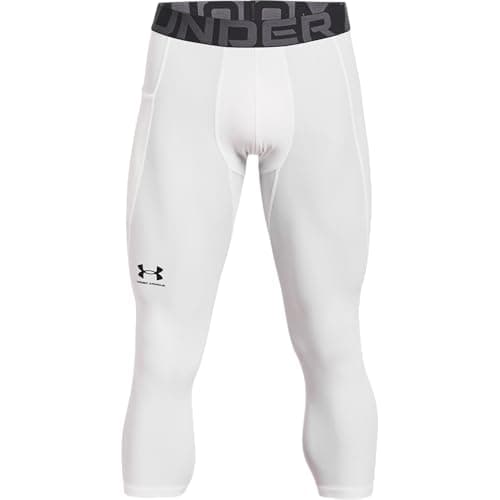 Under Armour Men's Armour HeatGear 3/4 Leggings, White (100)/Black, 4X-Large