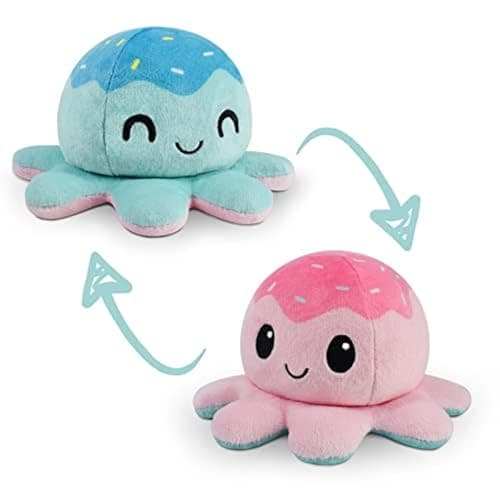 TeeTurtle Reversible Octopus Plushie 4Inch Ice Cream TwoSided Flip Plush Toy with Embroidered Details Cute Mini Collectible Plush for Kids Teens and Adults