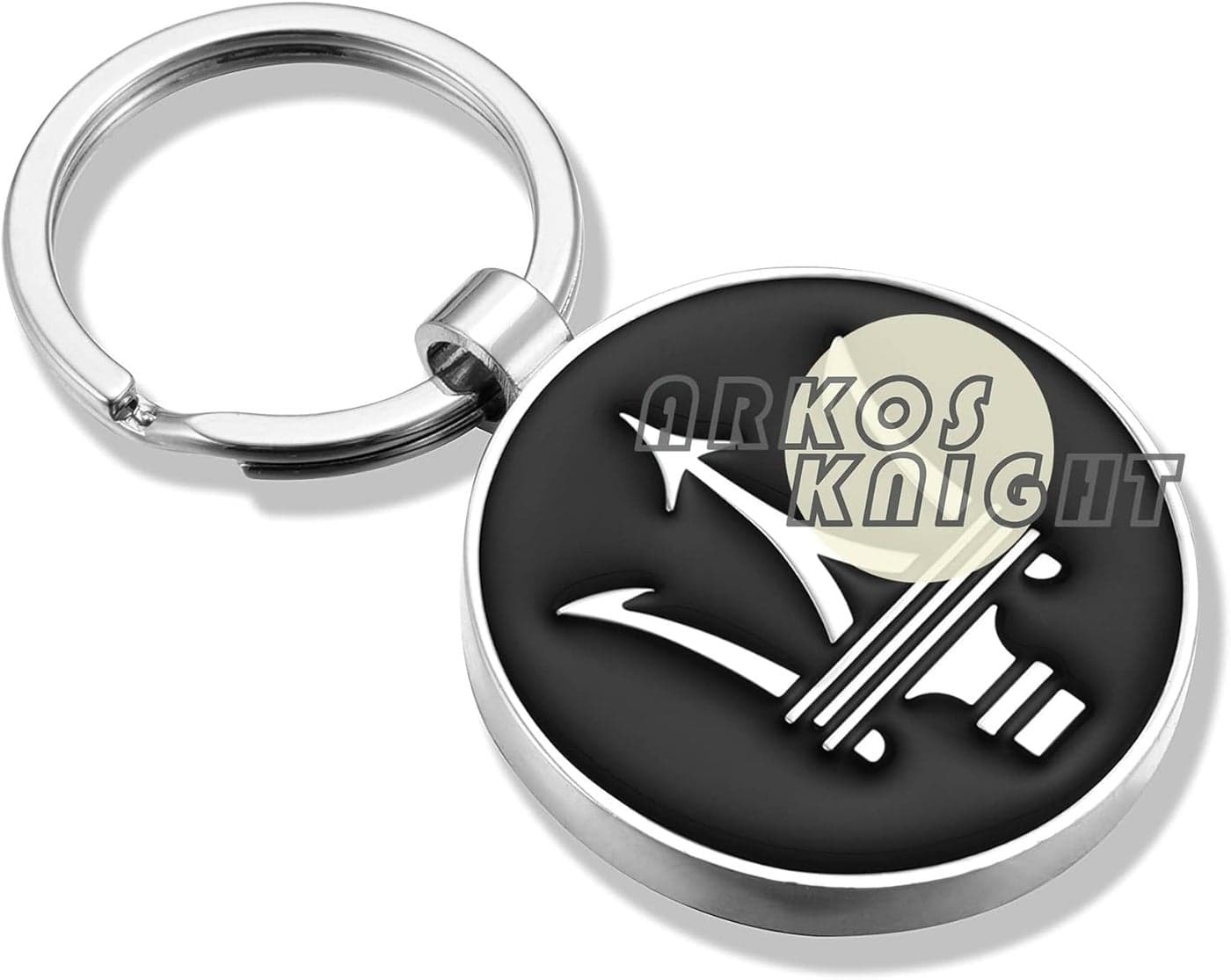 ARKOSKNIGHT Creative Car Logo Keychain - 3D Chrome Metal Alloy Key Chain for Men and Women (Meserati Black)