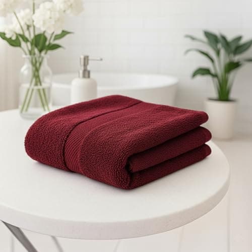 Earthy Fables Premium Bath Towel - 100% Combed Cotton, 600 GSM, Ultra Soft, Quick Dry and Highly Absorbent for Home, Travel and Acne-Prone Skin, 140 X 70 cm, Vintage Maroon