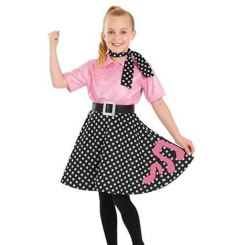 fun shack - Poodle Skirts for Girls, 50s Outfit for Girl, Poodle Skirt, Halloween Costumes for Girls, Kids Halloween Costumes, Large