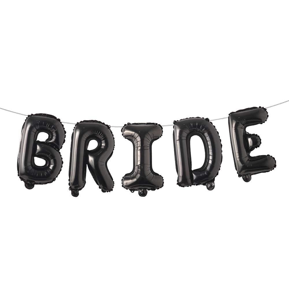 16 inch multicolor Bride Letter Foil Balloon Wedding Bridal Shower Engagement Hen Party Decor Bachelorette Party Supplies BRIDE Black