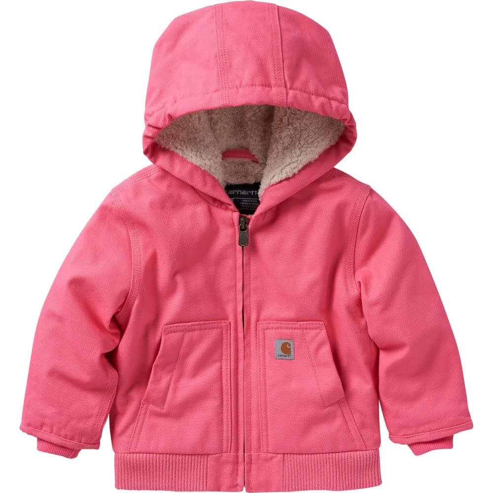 Carhartt Kids CP9566 Canvas Insulated Hooded Active Jac Girls 24 Months Pink Lemonade