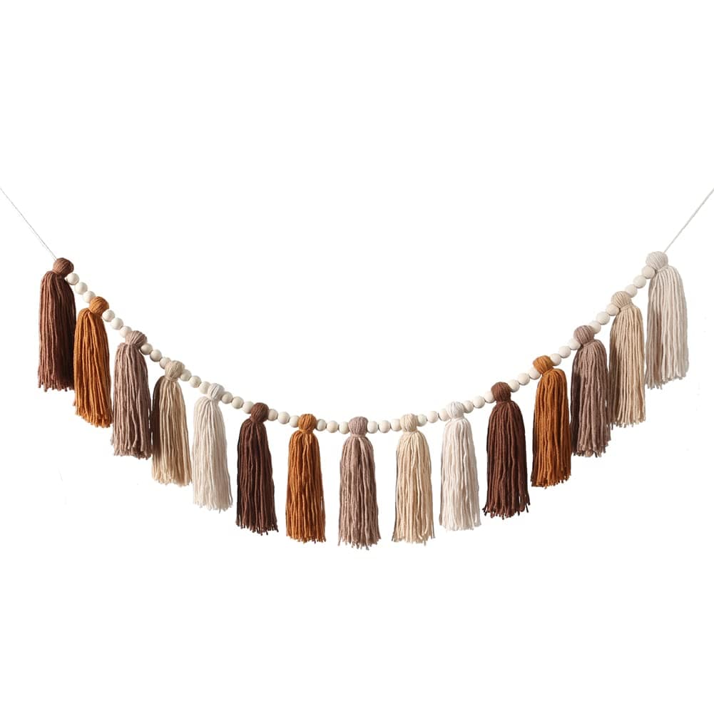 DrCor Boho Tassel Garland Terracotta Rainbow Western Wall Decor for Classroom Nursery Kids Bedroom Baby Shower Back to School Birthday Party Dorm Office Graduation Decor