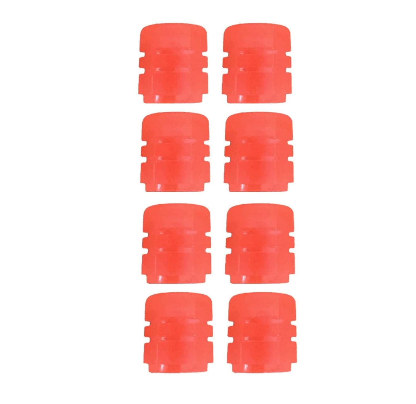 AUGEN 8 Pieces Luminous Auto Dust Tyre Valve Caps Fluorescent Red Valve Caps Tyre Decoration Car Motorcycle Bicycle Wheel Hub Glowing Valve Covers (Pack of 8)