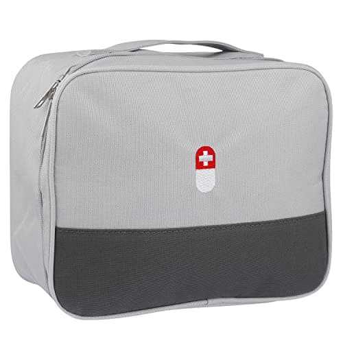 PKQP First Aid Bag Empty Medical Supplies Organizer Bag Trauma Kit for Traveling Hiking Camping Backpacking Cycling Gray