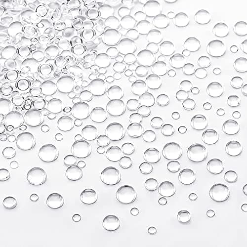 1400 Pieces Dewdrop Water Droplets Embellishments Dewdrop Simulation Round Waterdrop Resin Beads for DIY Scrapbooking Crafts Cell Phone Case Card Making(Clear)