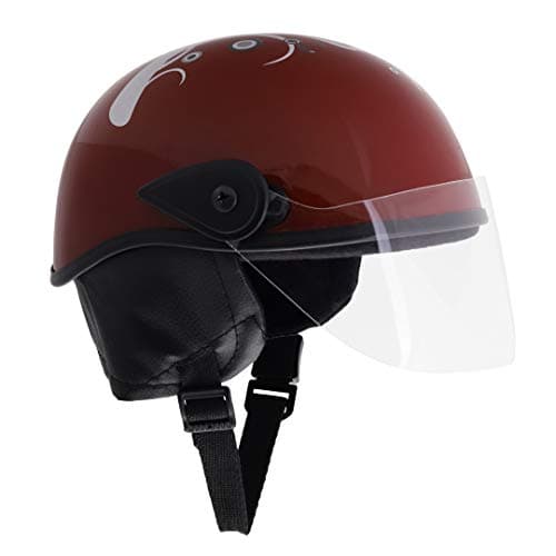 Western Era Unisex Half Helmet for Men & Women | Clear Visor | Comfort & Safety | Enhanced Design | Color - Maroon Glossy || Silver Decal (Large)