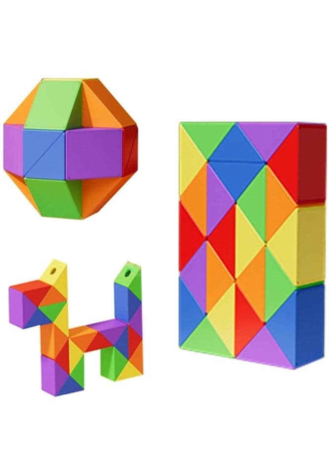 24 Section Magic Ruler Fidget Snake Cube for Kids – Twist Puzzle Fidget Toy Birthday Party Favor, Goodie Bag Fillers
