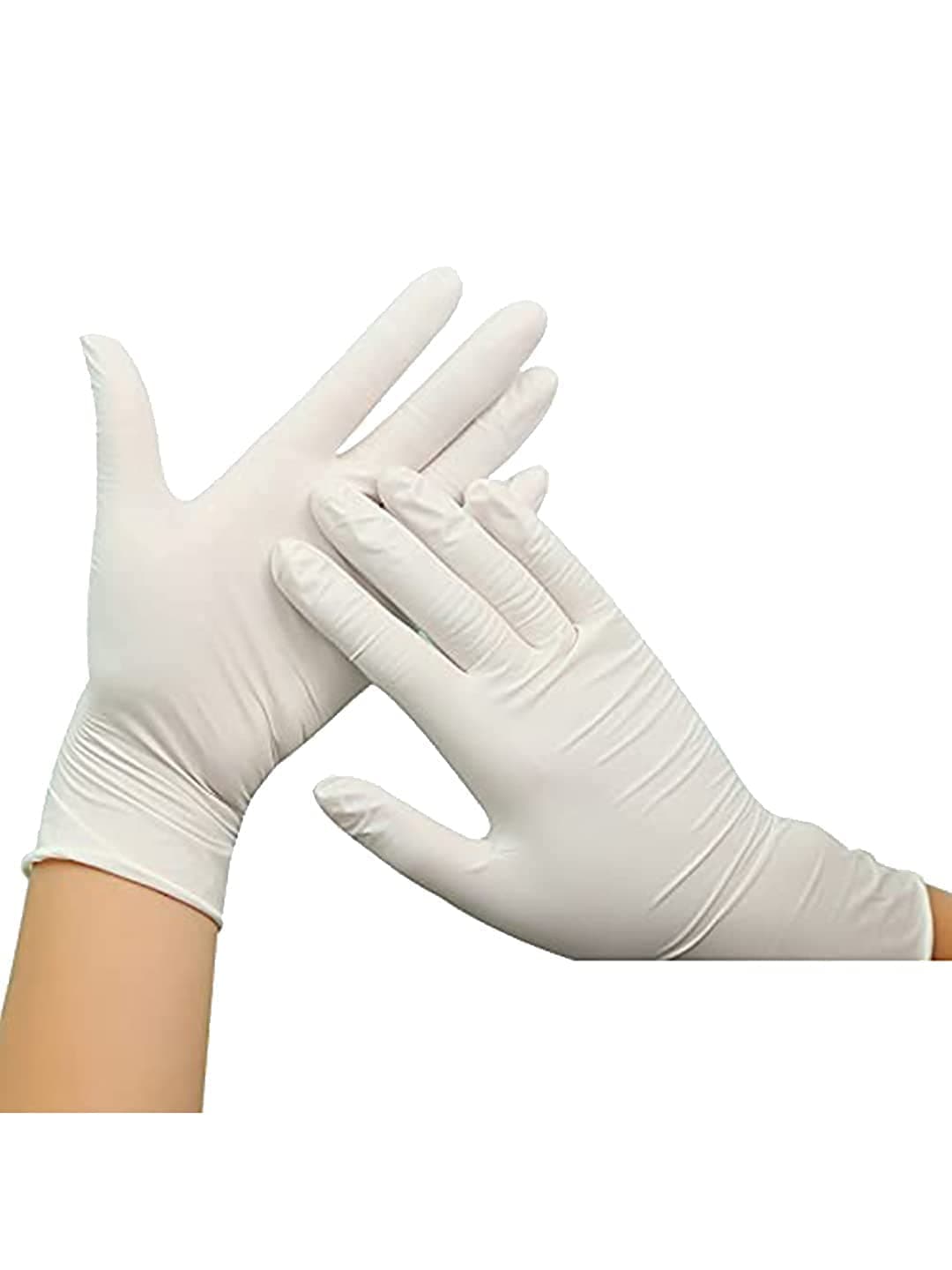 hobf Latex Gloves, Disposable Powder Free Examination Hand gloves, (Pack of 100 Pieces White Color, Small Size Latex Surgical Gloves for Men & Women)-HOBF-100-S-LATEX GLOVES
