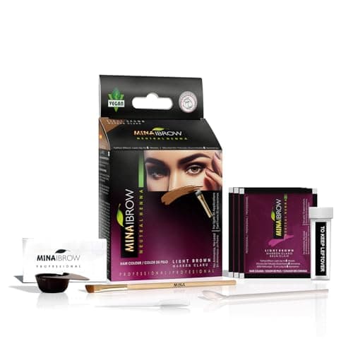 MinaiBrow Instant Hair Dye Kit Light Brown Natural Spot Coloring Tinting Powder Water Smudge Proof 100 Grey Coverage Upto 30 Applications