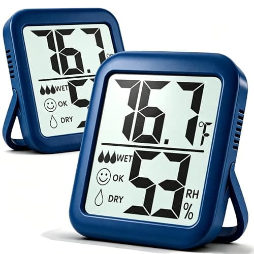 Antonki 2 Pack Room Thermometer for Home, Hygrometer Indoor Humidity Meter Gauge, Digital Temperature and Humidity Monitor Sensor for House, Terrarium, Incubator, Greenhouse - Battery Included