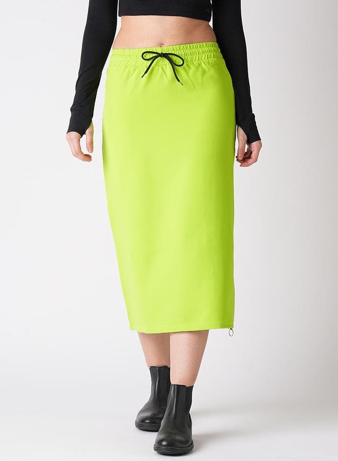 Solid Straight Midi Skirt with Drawstring — 30