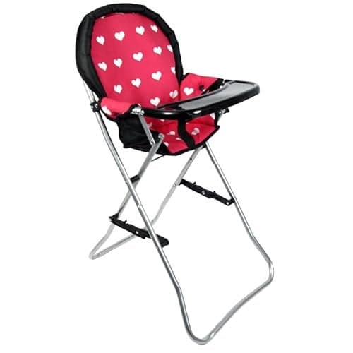 Foldable Baby Doll High Chair Baby Doll Accessories Dolls Accessories Highchair Stuff for 18 Inch Doll Doll High Chair Toy Set for Toddlers 3 Year Old Girls 5 Year Old Girl Doll Furniture Toys