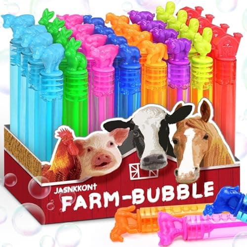 32Pcs Animal Farm Bubbles with Gift Box Party Favors for Kid Mini DogHorse Bubble Wands Bulk Birthday Decoration Pinata Filler Goody Bag Stuffers Supplies Carnival Prizes Classroom Gift Toy