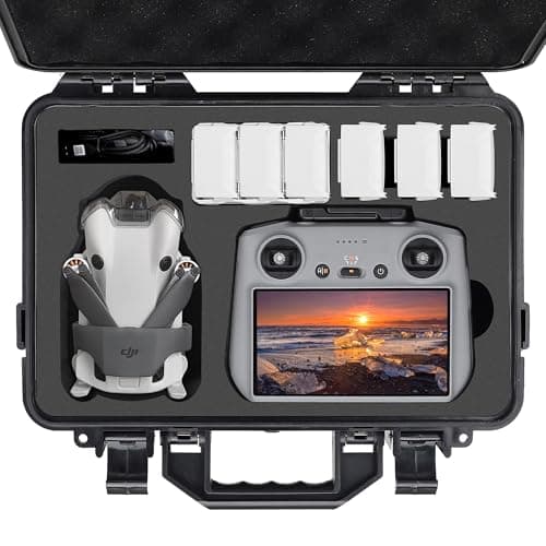 PONYRC Professional Mini 4 Pro Hard Case Waterproof Travel Carrying Case Bag for DJI Mini 43 Pro with RCN2RC 2 Remote Accessories