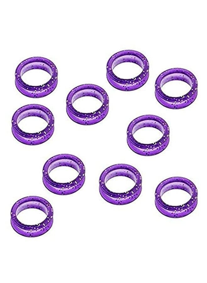 10 Pieces Assorted Colors Barber Hair Shears Scissors Finger Rings suit for Hairdressing Barber Scissors (purple)