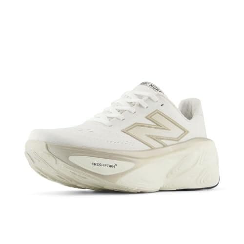 New Balance Women's Fresh Foam X More V5 Running Shoe, White/Sea Salt/Light Gold Metallic, 5.5 Wide