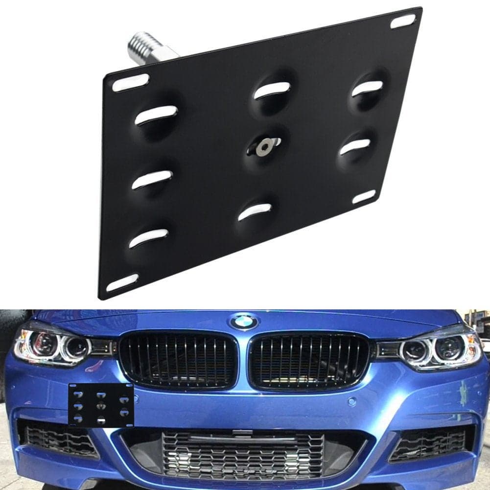 DEWHEL Front Bumper Tow Hook License Plate Mount Bracket Holder Bolt On for BMW F22 F30 F31 F32 F33 F36 F10 F11 F07 F25 F26 F15 F16 2 3 4 5 Series
