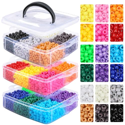 IOOLEEM Pony Beads 18 Colors 3200pcs Beading Kits for Bracelet Beads for Friendship Bracelets Jewelry Making Easy Storage