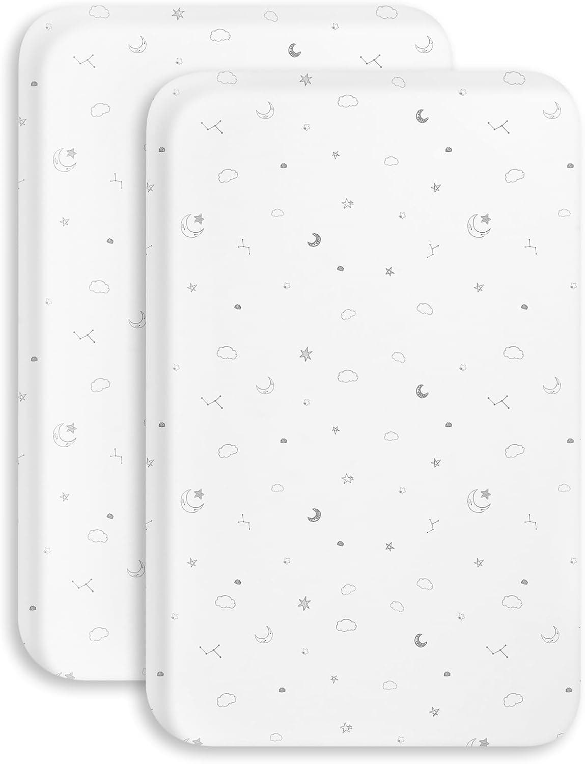 Papablic Bassinet Sheets 2 Pack for 2 in 1 Breathable Mesh Baby Bassinet 33 x 216 Baby Bassinet Sheets 100 Cotton Bedside Bassinet Sheets Soft Breathable Bassinet Mattress Sheets Grey