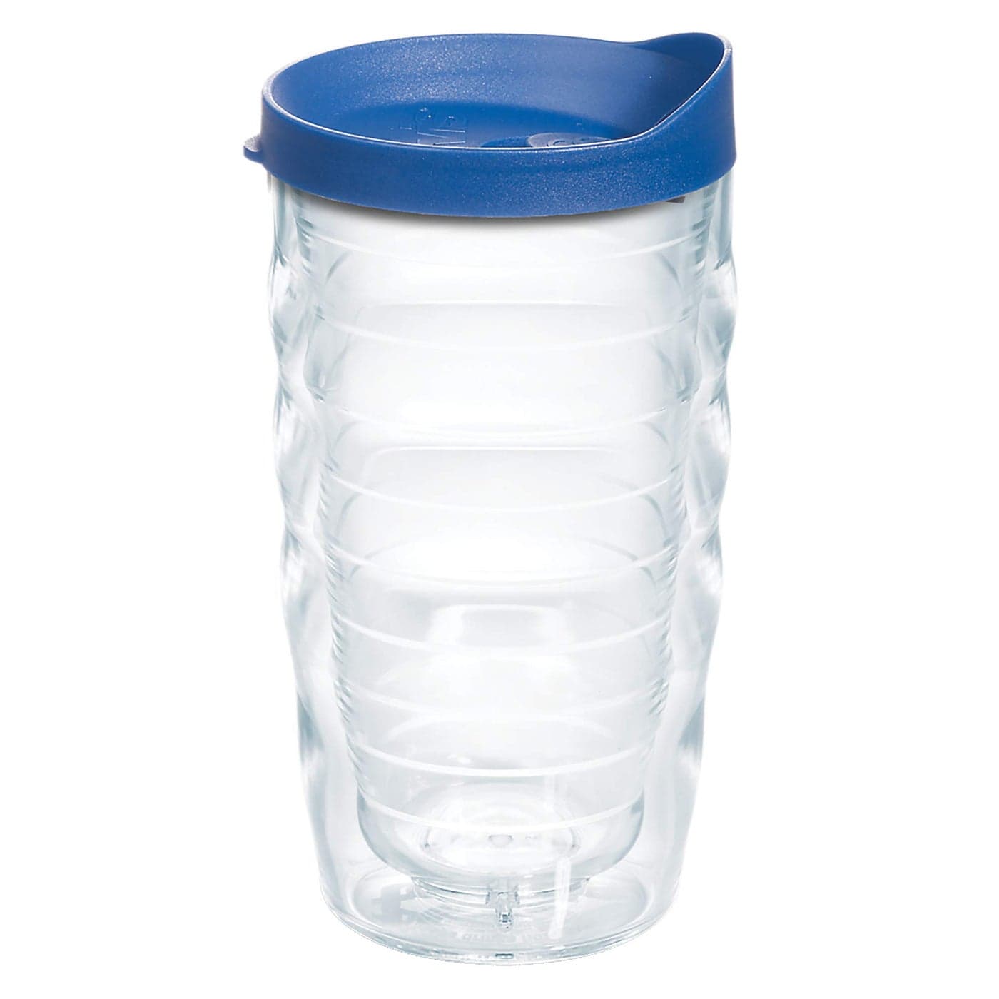 Tervis Clear Colorful Lidded Made in USA Double Walled Insulated Tumbler Travel Cup Keeps Drinks Cold Hot 10oz Wavy Blue Lid