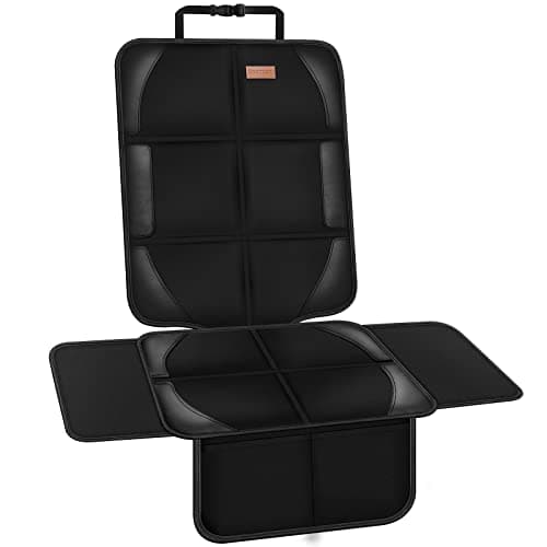 Spotmart Car Seat Protector Covers for Child Carseat mat 600d Fabric Waterproof Non Slip Thickest Padding with Storage Pockets Cushion Protectors Large Size Prevent Dirt Scratches Black 1