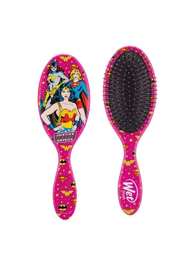 Original Detangler Hair Brush - Justice League, (Wonder Woman, Batgirl, & Supergirl) - Comb for Women, Men & Kids - Natural, Straight, Thick and Curly Hair - Pain-Free for All Hair Types