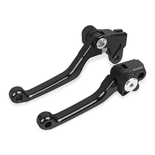 HAONEL Short Brake Clutch Lever Sets CNC Aluminum Compatible with Kawasaki KX65 00-21 KX85 01-21 KX100 01-21 KX250 00-04 KX125 00-05 KX250F 04 2 Finger Levers Motorcycle Accessories