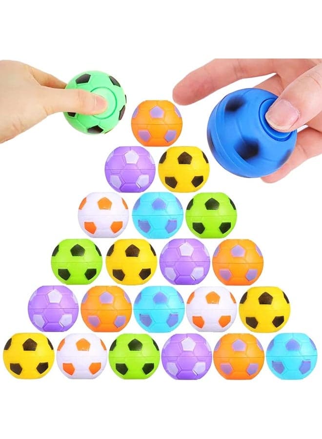 32Pcs Soccer Party Favors for Kids | Creative Stress Relief Finger Gyro Football | Rotating Soccer Finger Pressure Balls | Mini Fidget Soccer Stress Reliever Goodie Bag Stuffers | Soccer Party Favors Toys Gifts for Kids Teens Adults | 1.3 Inch