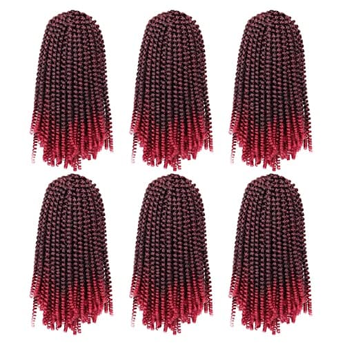 6 Packs Spring Twist Braiding Hair Spring Twists Twist Hair Synthetic Fiber Fluffy Twist Crochet Braids Low Temperature Twist Crochet Hair for Women Braiding Hair(10inch,T1B/BUG)