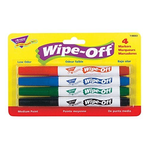 4Pack Standard Colors WipeOff Markers