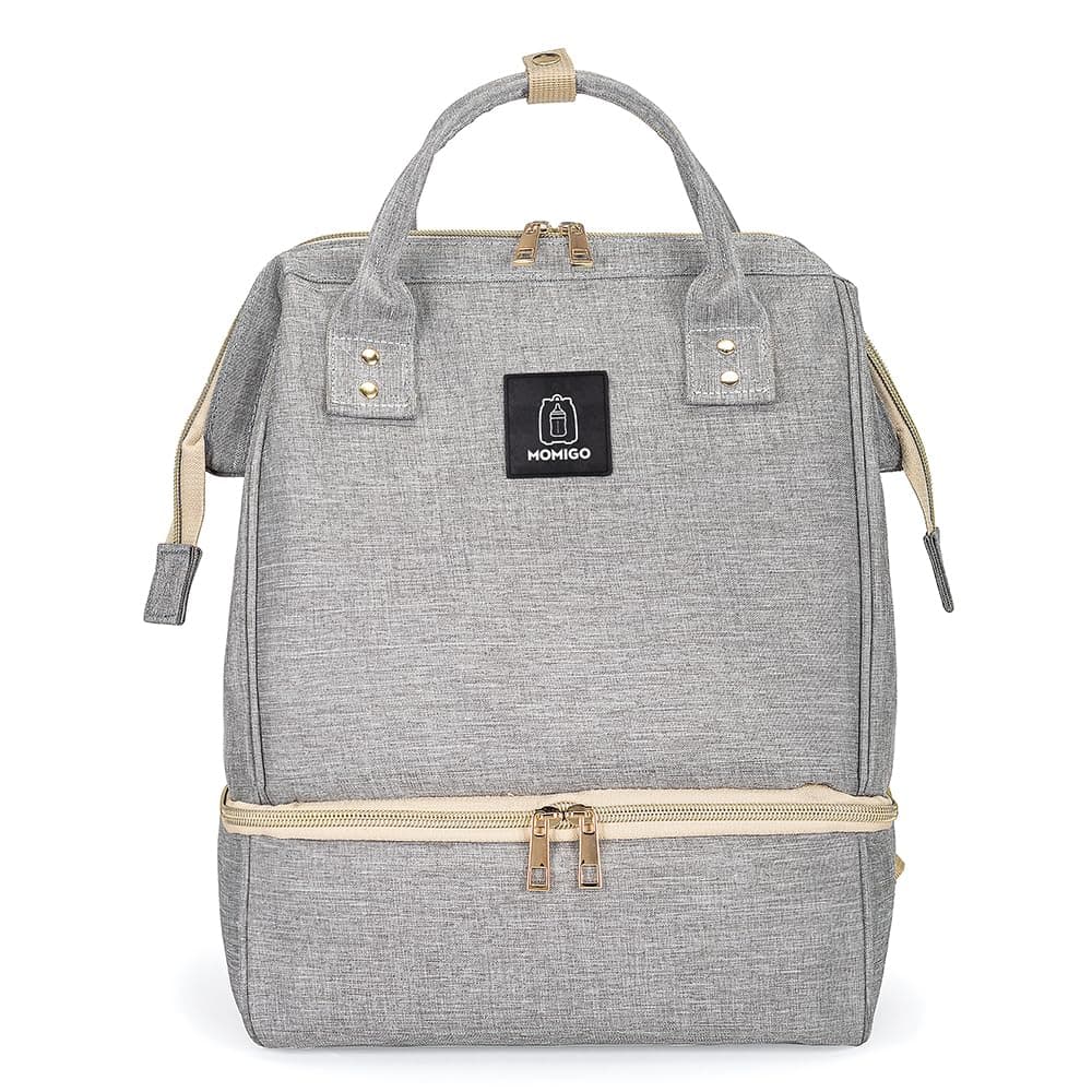 Breast Pump Backpack Cooler and Moistureproof Bag Double Layer for Mother Outdoor Working Backpack with USB Charging Port Large Grey